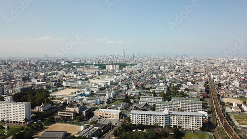 大和川から大阪市を望む © Hyper-Media-Wada