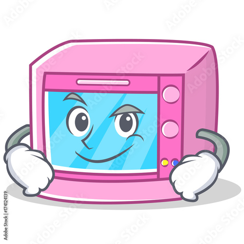 Smirking oven microwave character cartoon