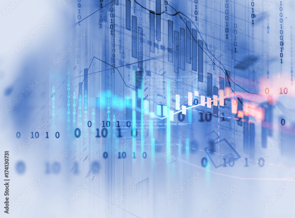 technical financial graph on technology abstract background