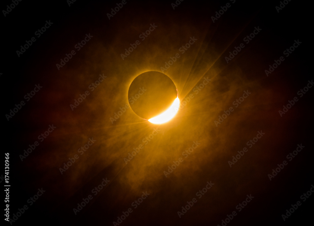 The solar eclipse of August 2017 just after totality shot in Nashville, Tennessee, USA The solar eclipse of August 2017 just after totality shot in Nashville, Tennessee, USA