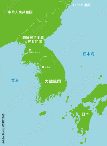 北朝鮮と周辺国地図 Stock ベクター Adobe Stock