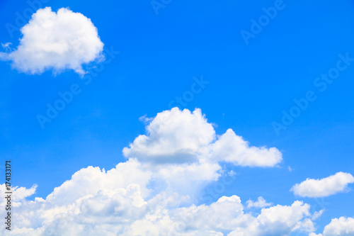 blue sky bright and big cloud beautiful summer. art of nature with copy space for add text