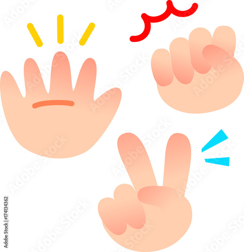 じゃんけんをする手