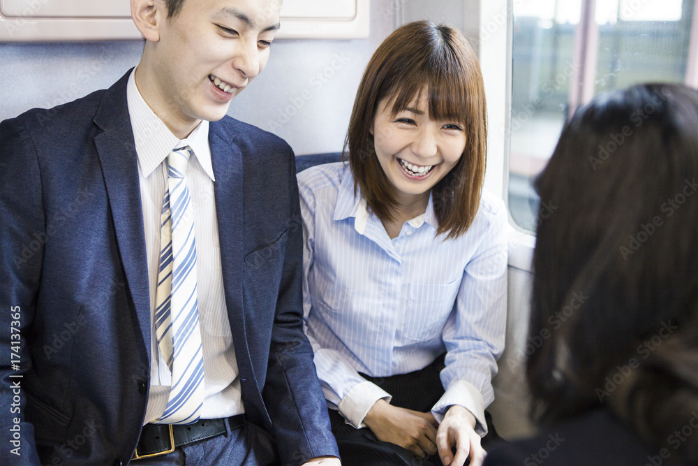 Working companion who makes arrangements during a business trip Working companion who makes arrangements during a business trip
