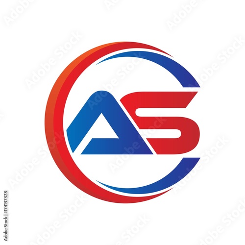 Free Download as logo vector modern initial swoosh circle blue and red - GFXLoad