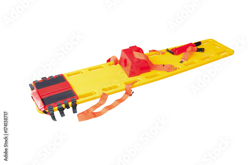 stretcher for emergency paramedic service EMS medical equipment  and clipping path isolated on a white background