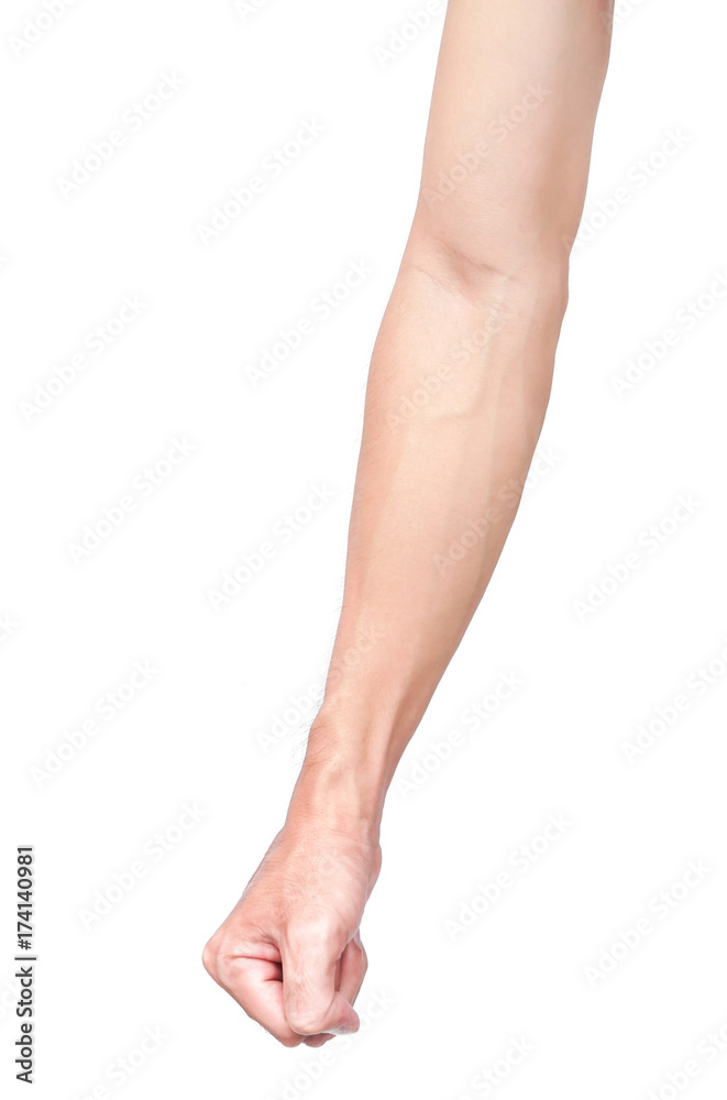 Man arm with blood veins on white background, health care and medical concept Man arm with blood veins on white background, health care and medical concept