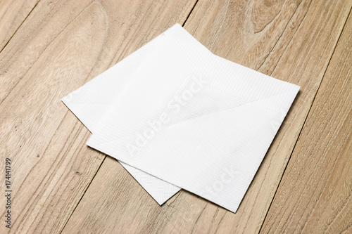 Napkin on wooden background