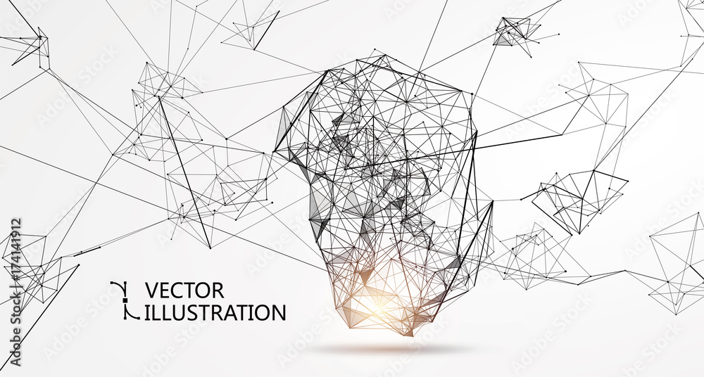 Obraz premium Abstract irregular graphic, network connections.
