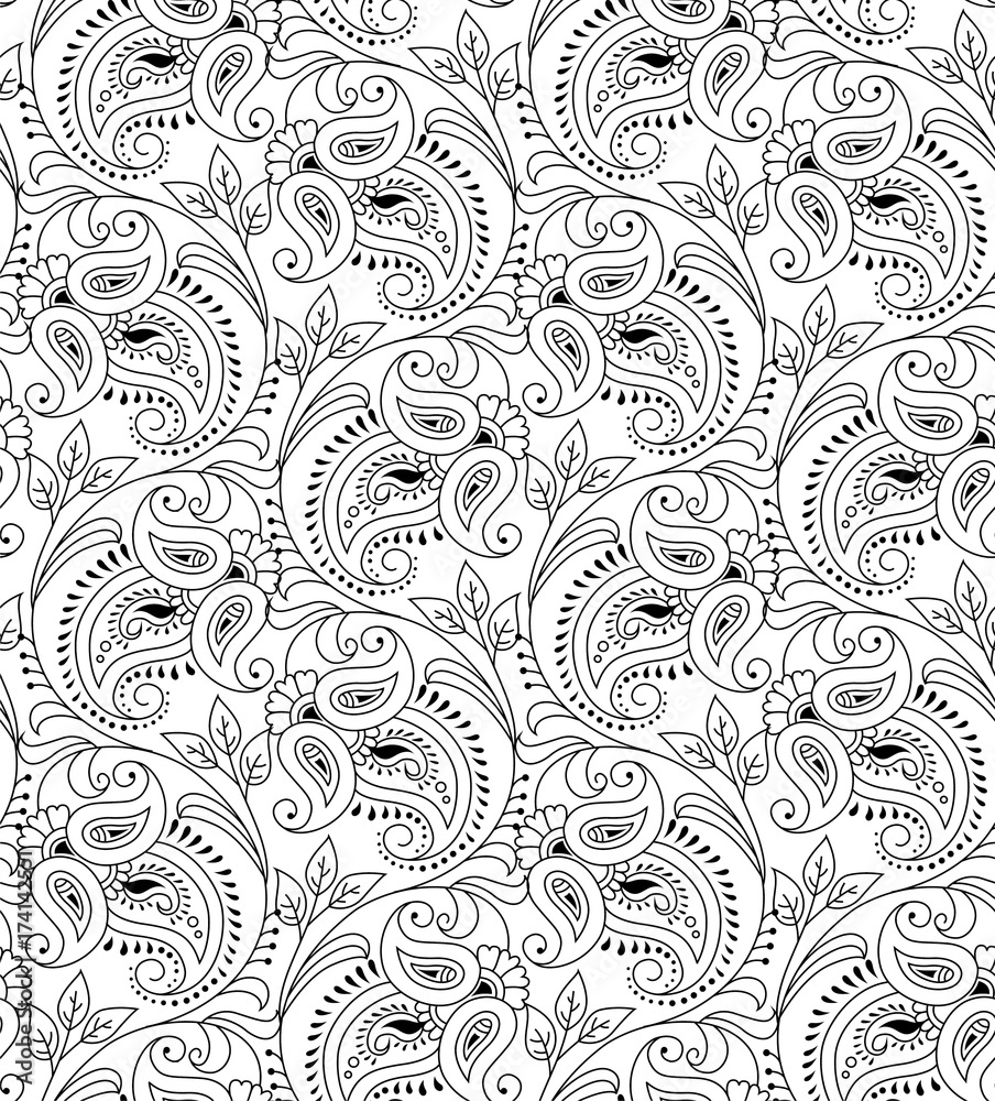 Black And White Paisley Pattern