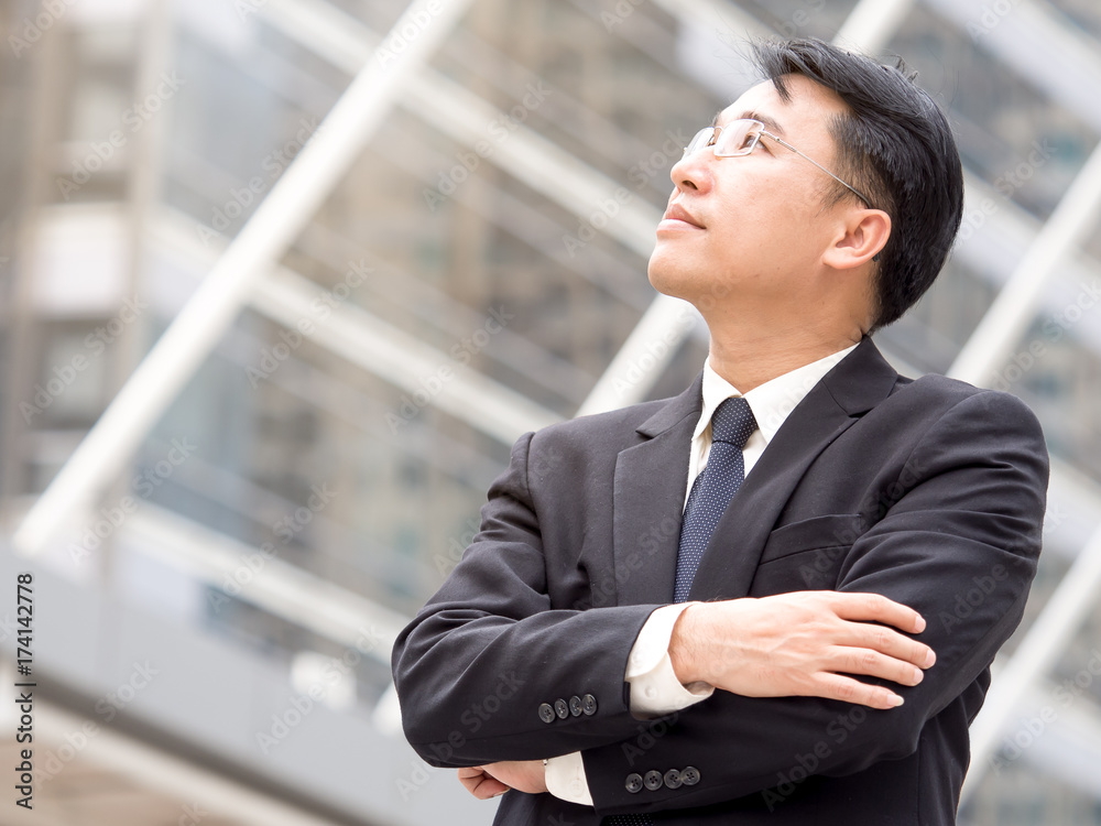 Portrait middle aged asian businessman in the city, businessman, manager, boss handsome looking in the city concept. Portrait middle aged asian businessman in the city, businessman, manager, boss handsome looking in the city concept.
