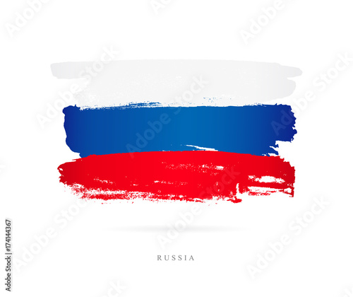 Flag of Russia. Bbrush strokes