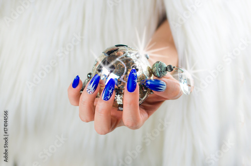 Φωτογραφία Christmas blue nails