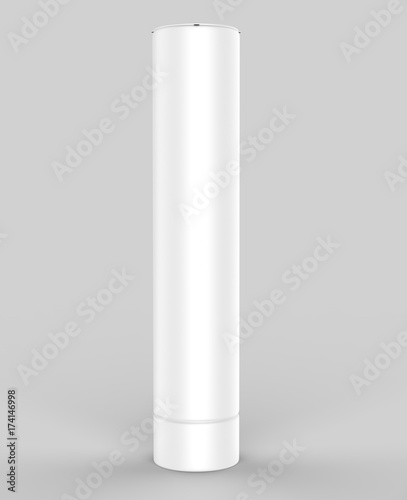 Illuminated self inflatable advertising white blank tube large pillar column advert Air Sky Wind dancer for mock up and template design. 3d render illustration.