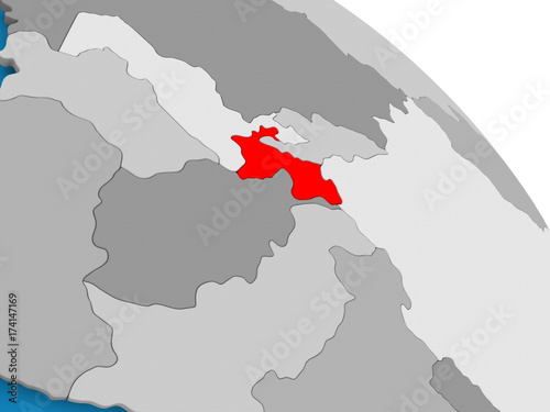 Tajikistan in red on map