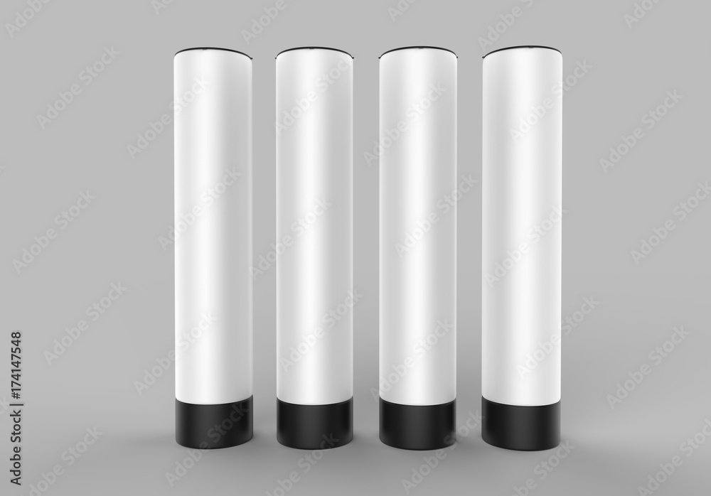 Illuminated self inflatable advertising white blank tube large pillar column advert Air Sky Wind dancer for mock up and template design. 3d render illustration. Illuminated self inflatable advertising white blank tube large pillar column advert Air Sky Wind dancer for mock up and template design. 3d render illustration.