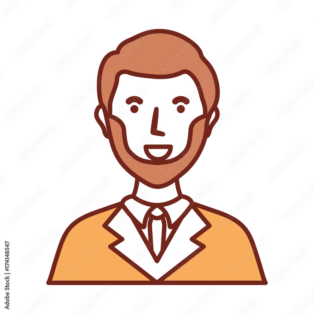 flat line  colored lawyer over white background  vector illustration