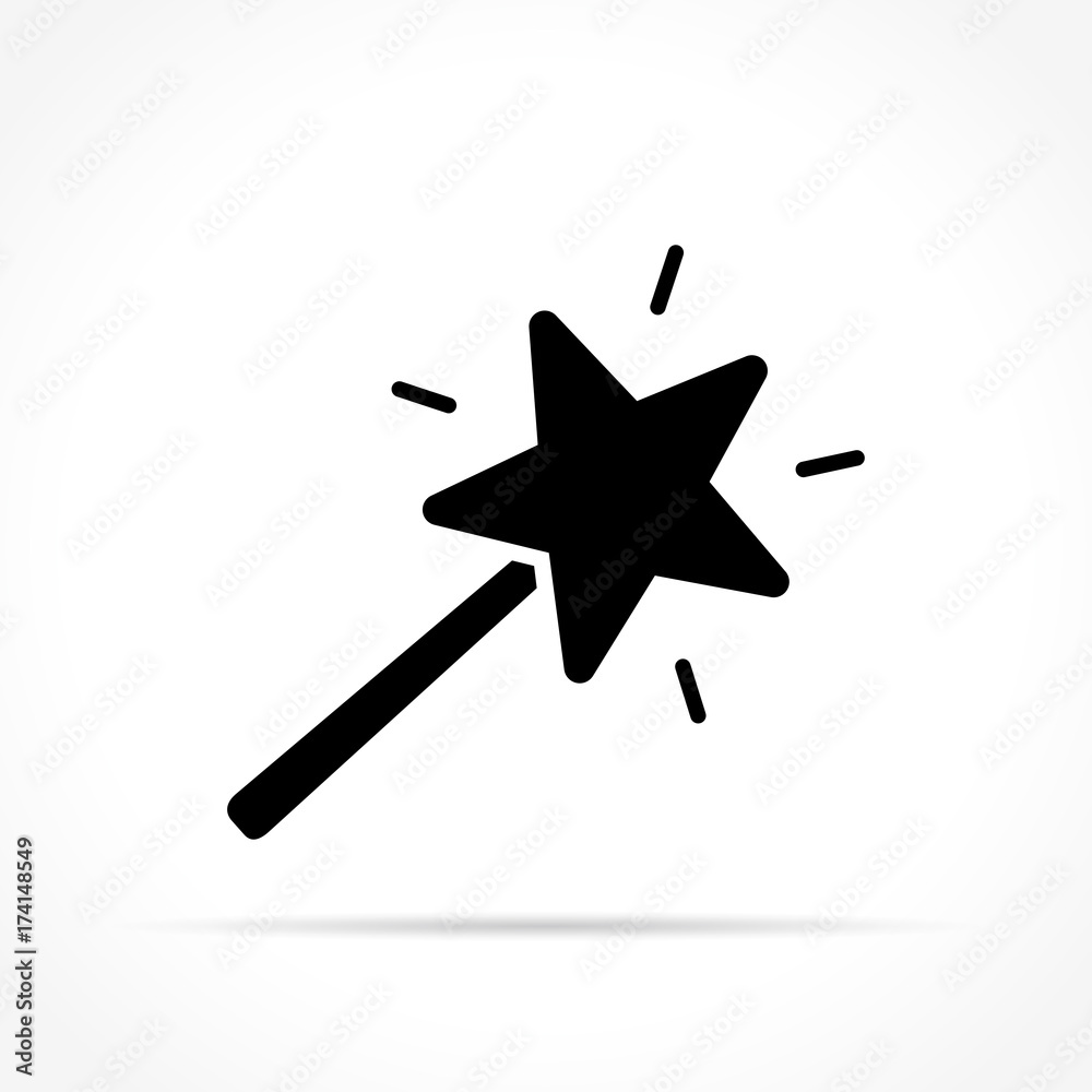 magic wand icon on white background magic wand icon on white background