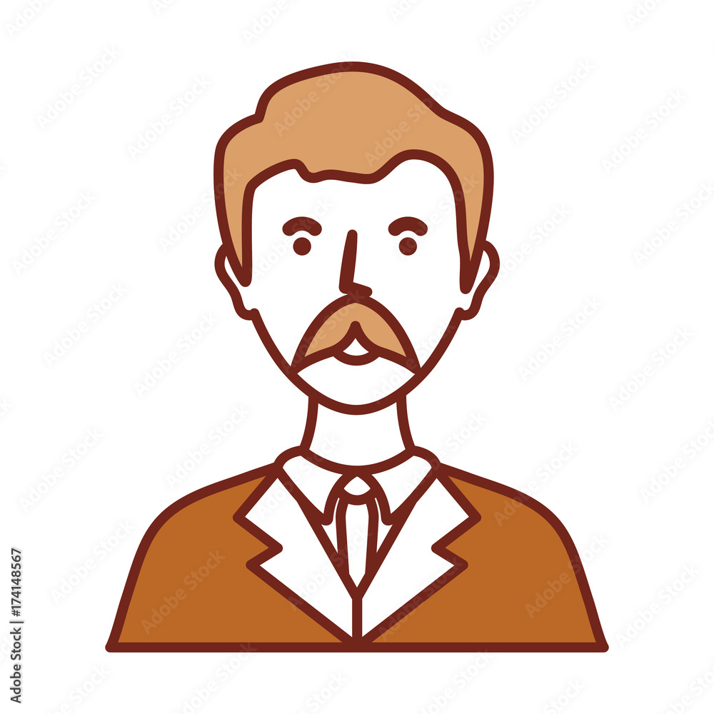flat line  colored lawyer over white background  vector illustration
