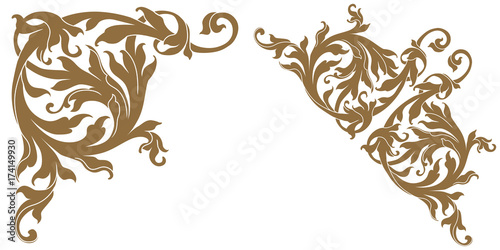 Baroque vector set of vintage elements for design. Decorative design element filigree calligraphy vector. You can use for wedding decoration of greeting card and laser cutting.