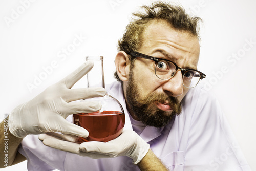 Mad Scientist With Red Liquid