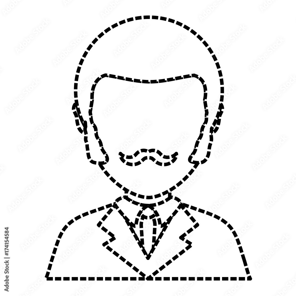flat line uncolored lawyer sticker over white background vector illustration flat line uncolored lawyer sticker over white background vector illustration