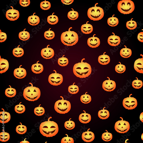 Seamless pattern with pumpkins for Halloween. Vector background