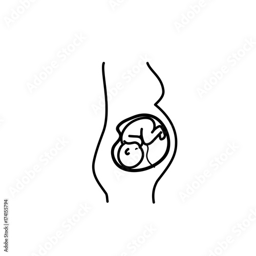 line woman expecting and baby with umbilical cord