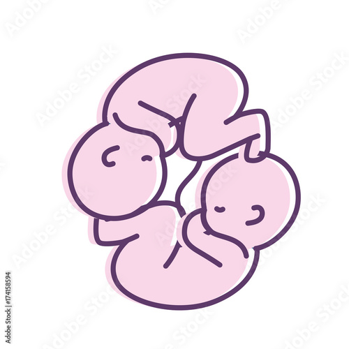nice babies twins with umbilical cord