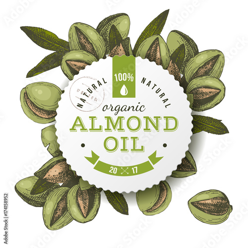 Organic almond oil emblem