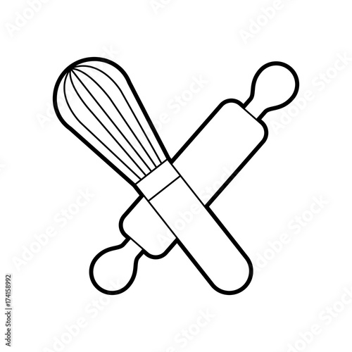 rolling pin and hand mixer tool kitchen cook