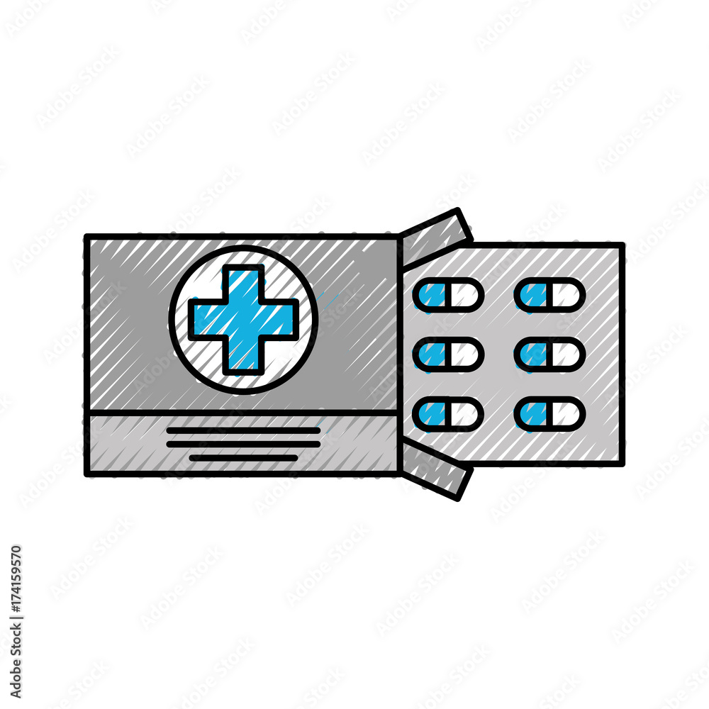 Fototapeta premium pain treatment medical drug package for tablet vitamin antibiotic
