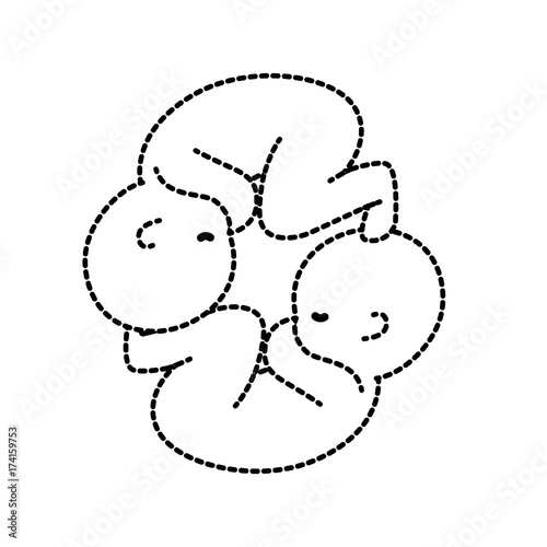 dotted shape nice babies twins with umbilical cord