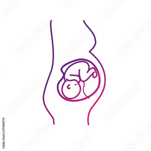 line woman expecting and baby with umbilical cord