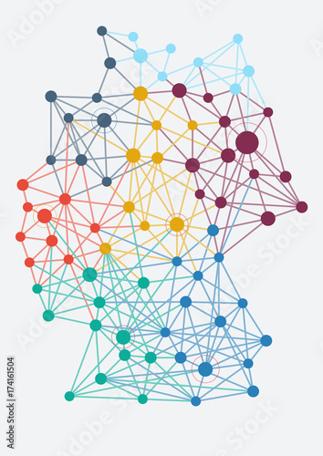Abstract german network with map and link