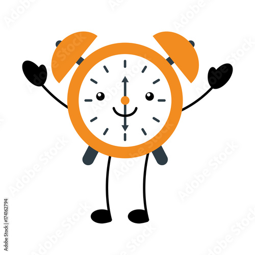 kawaii alarm clock time alert bell hour cartoon