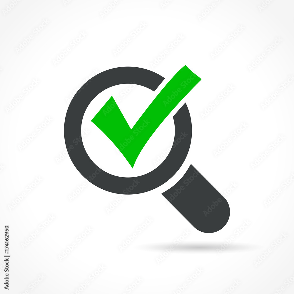 check magnifying icon on white background check magnifying icon on white background