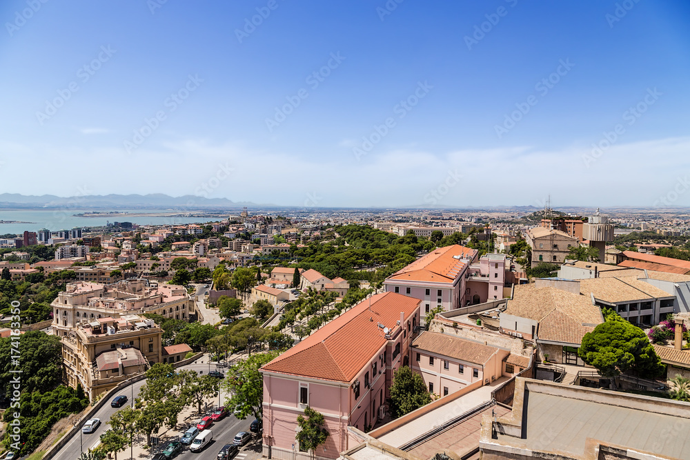 Cagliari, Sardinia, Italy. City view from the top point