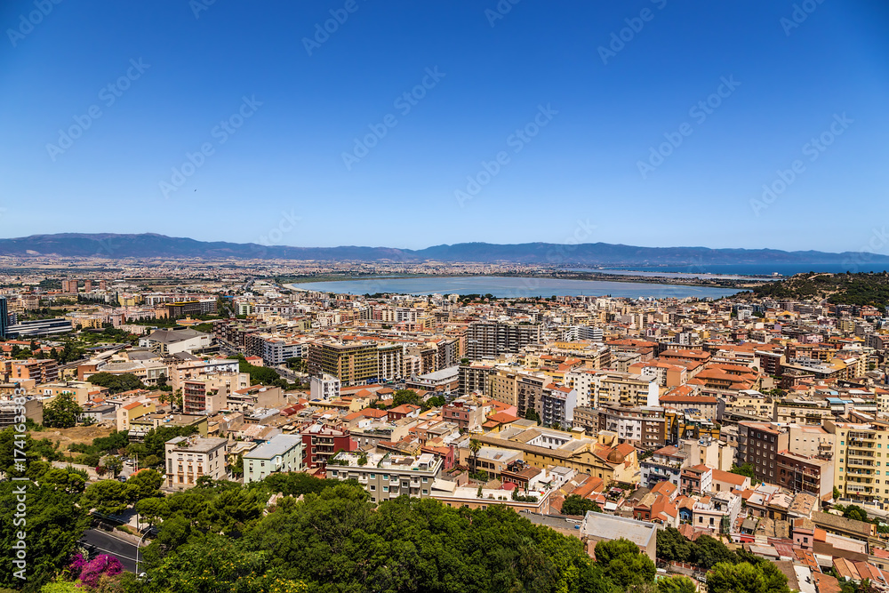 Cagliari, Sardinia, Italy. Scenic view from the tower of San Pancrazio
