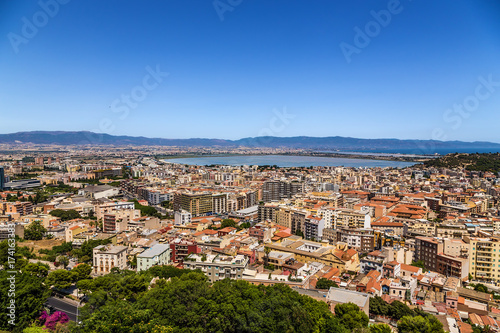 Cagliari, Sardinia, Italy. Scenic view from the tower of San Pancrazio