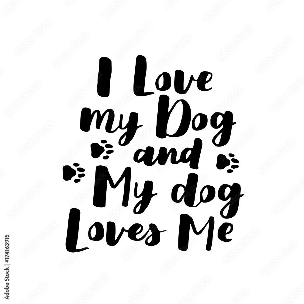 Dog adoption hand written lettering. Brush lettering quotes about the dog. Vector motivational saying black ink on white isolated background.