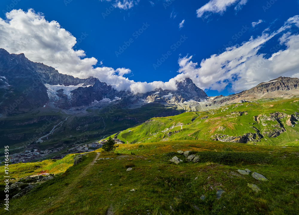 Cervinia area - Matterhorn peak mountain, Italy