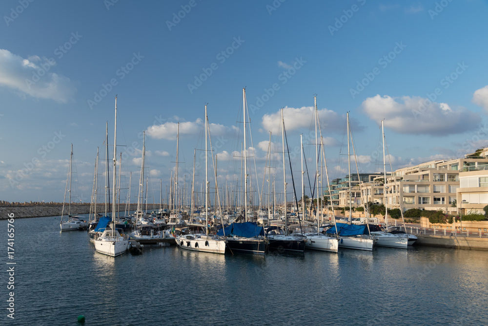 The yachts in Marina