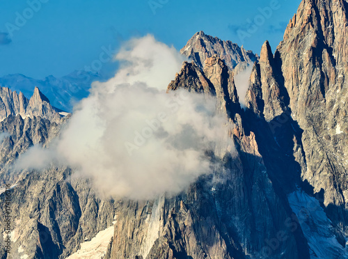 French Alps, Mont Blanc and glaciers as seen from Aiguille du Midi, Chamonix, France
 photo