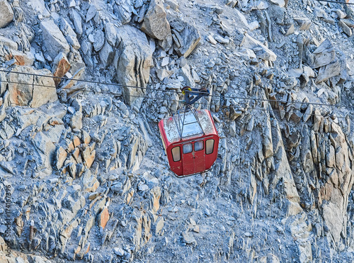 Old cable car at Aiguille du Midi, Chamonix, France
