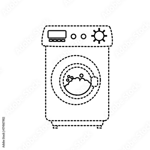 dotted shape washing machine object to clean the clothes