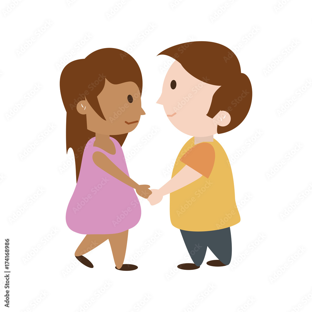 man and woman holding hands couple cute icon image vector illustration design man and woman holding hands couple cute icon image vector illustration design