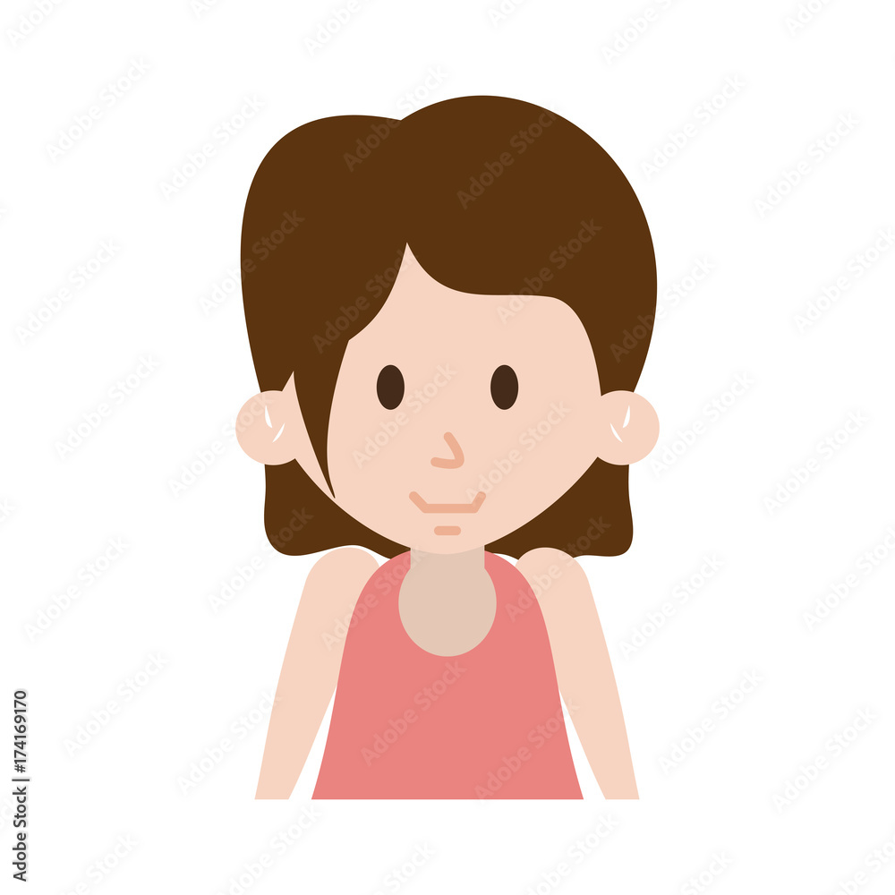 happy girl with short hair icon image vector illustration design 