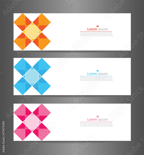 Set three abstract modern banner texture. Vector banner background for web banner design