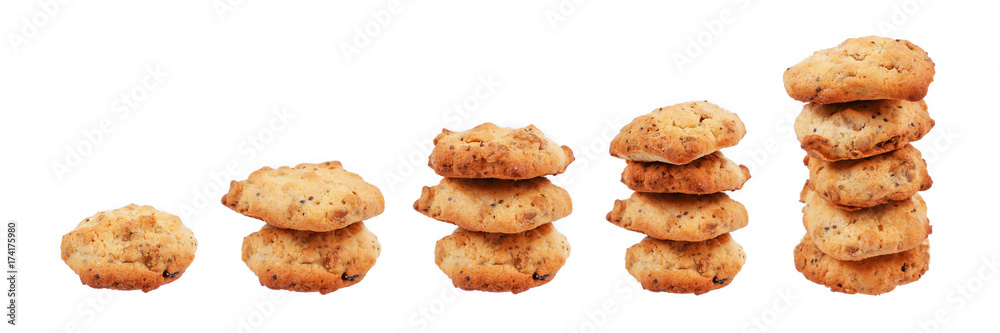 stack of cookies isolated on white